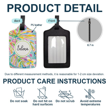 Tropical Name Tag - Gift For Traveling Lovers, Travelers - Personalized Luggage Tag