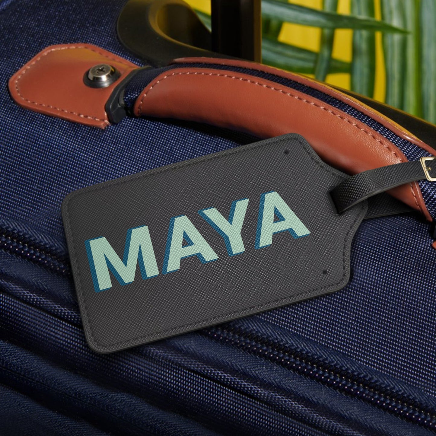 Shadow Monogram Name Tag - Gift For Traveling Lovers, Travelers - Personalized Luggage Tag