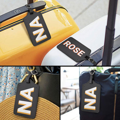 Shadow Monogram Name Tag - Gift For Traveling Lovers, Travelers - Personalized Luggage Tag