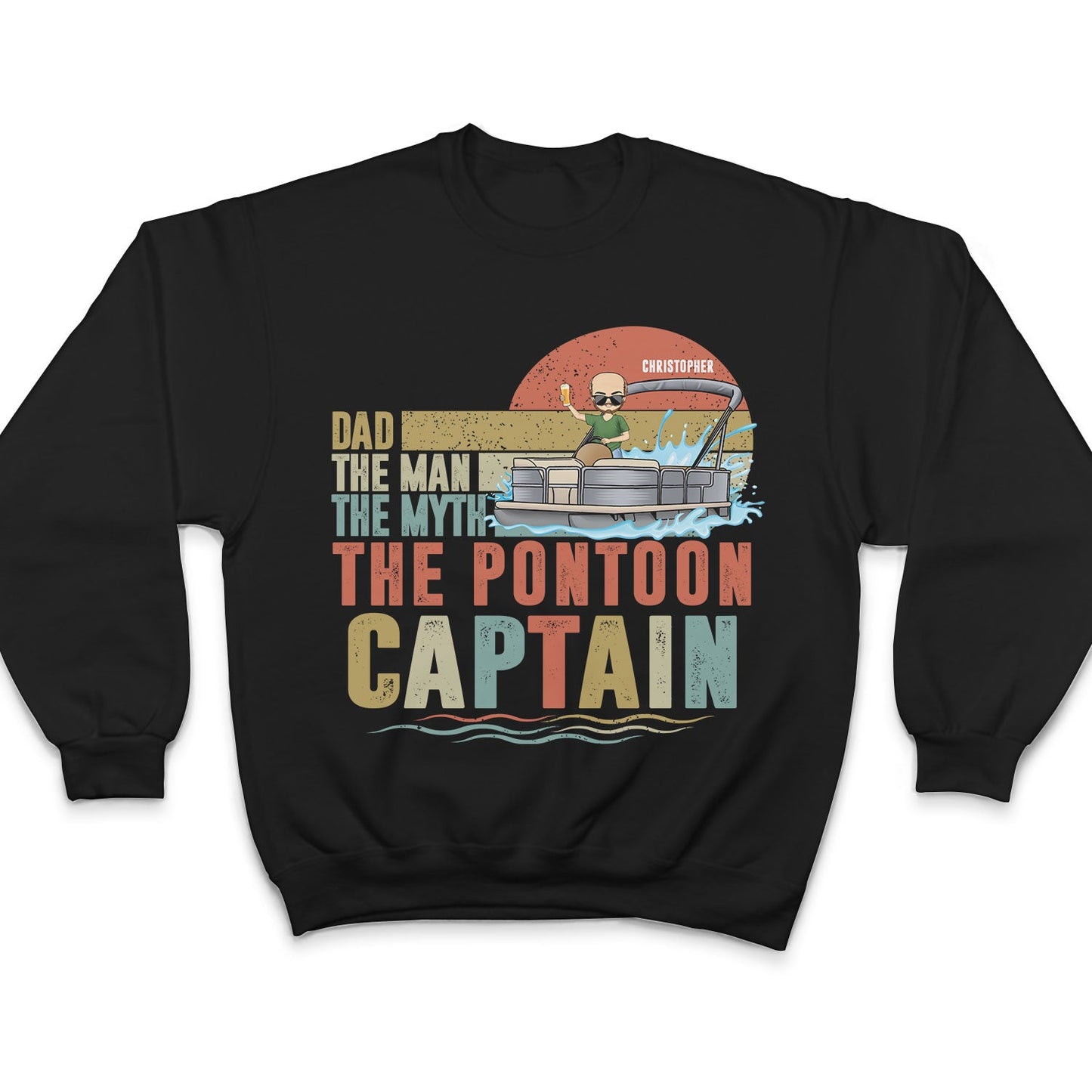 Dad The Man The Myth The Pontoon Captain - Gift For Father, Pontoon Lovers, Traveling Lovers - Personalized T Shirt