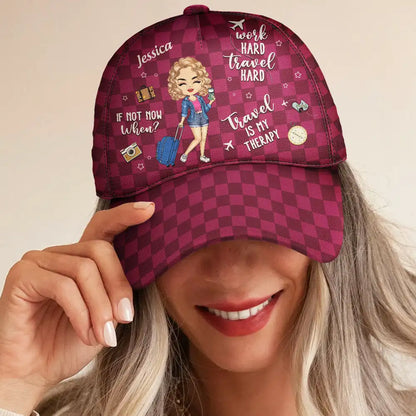 Travel Is My Therapy - Personalized Classic Cap