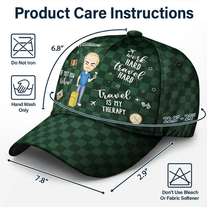 Travel Is My Therapy - Personalized Classic Cap