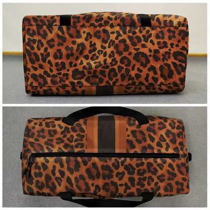 Letter Monogram Leopard Pattern - Personalized Duffle Bag