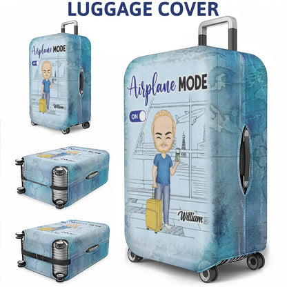 Airplane Mode Travel Lovers - Personalized Luggage Cover