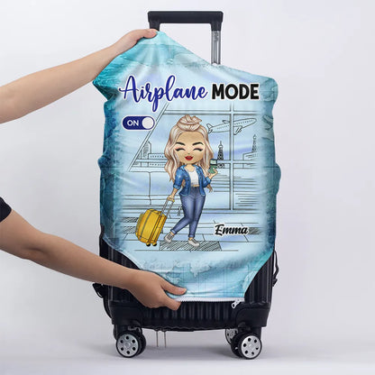 Airplane Mode Travel Lovers - Personalized Luggage Cover