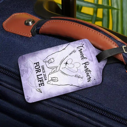 Husband And Wife Travel Partners For Life - Personalized Luggage Tag