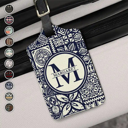 Monogram Name Tribal Pattern - Personalized Luggage Tag