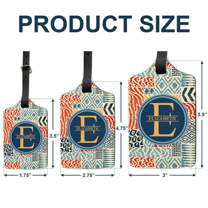 Monogram Name Tribal Pattern - Personalized Luggage Tag