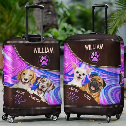 Dog Hologram Travel Lovers - Personalized Luggage Cover