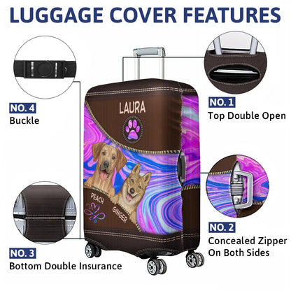 Dog Hologram Travel Lovers - Personalized Luggage Cover