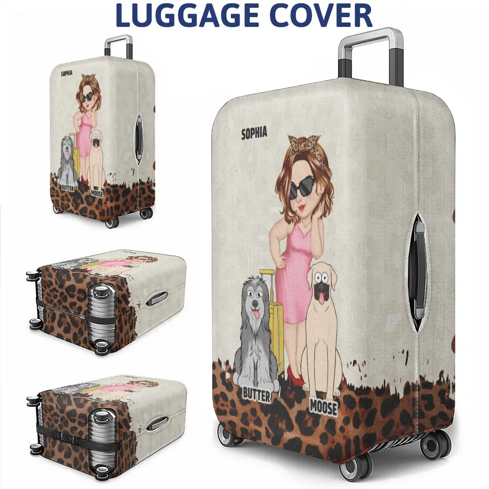 Just A Girl Who Loves Dogs Leopard Pattern - Personalized Luggage Cover