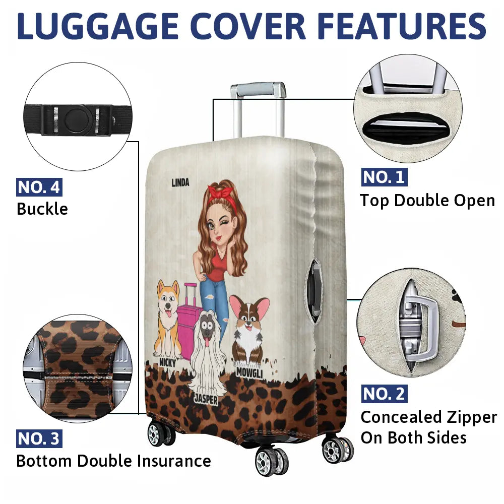 Just A Girl Who Loves Dogs Leopard Pattern - Personalized Luggage Cover