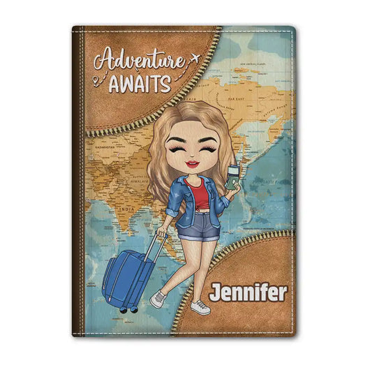Adventure Awaits Vintage World Map - Personalized Passport Cover, Passport Holder