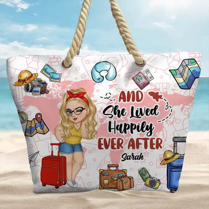 Travel Is My Therapy - Personalized Beach Bag