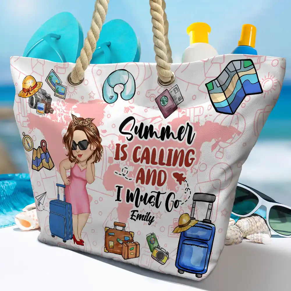 Travel Is My Therapy - Personalized Beach Bag