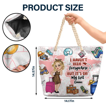 Travel Is My Therapy - Personalized Beach Bag