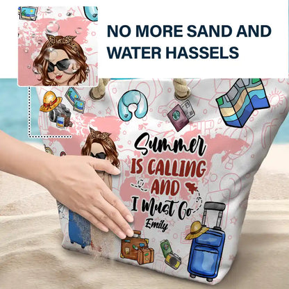 Travel Is My Therapy - Personalized Beach Bag