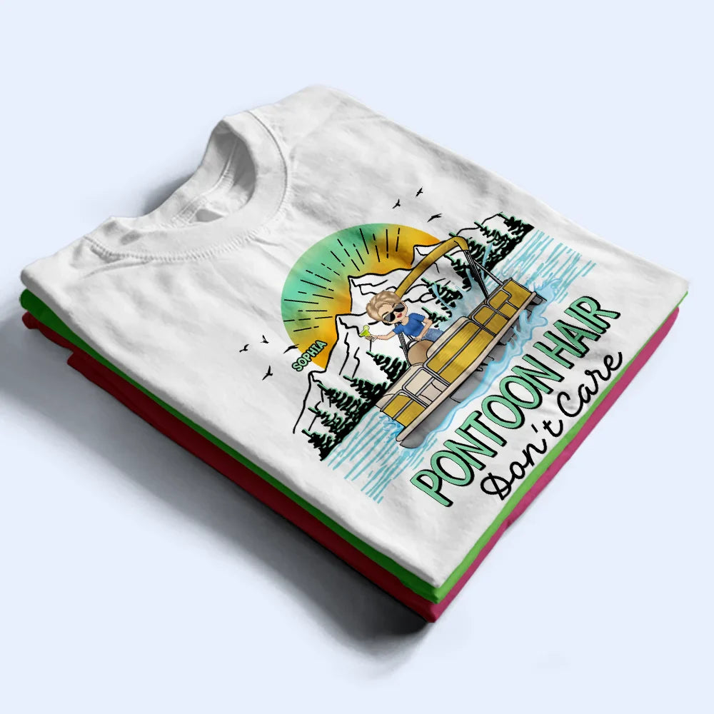 Pontoon Hair Don't Care - Personalized T Shirt