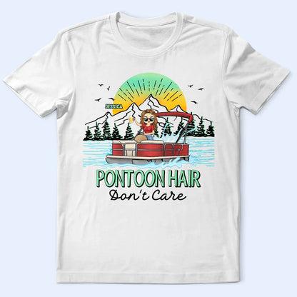 Pontoon Hair Don't Care - Personalized T Shirt