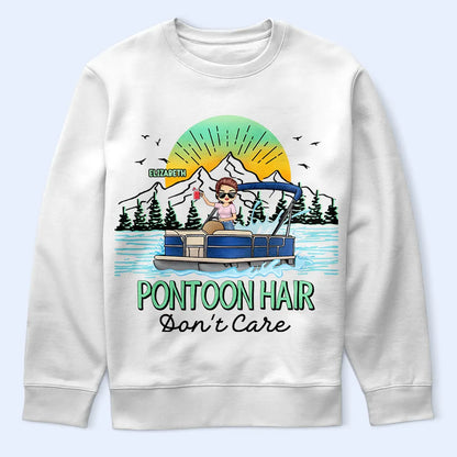 Pontoon Hair Don't Care - Personalized T Shirt