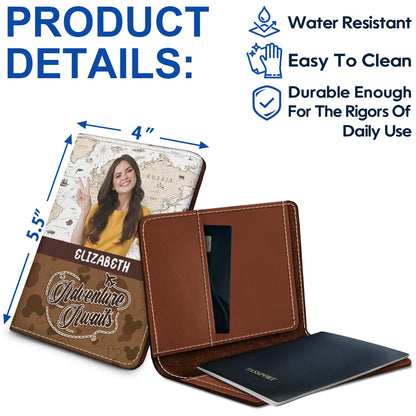 Custom Photo Adventure Awaits - Personalized Passport Cover, Passport Holder