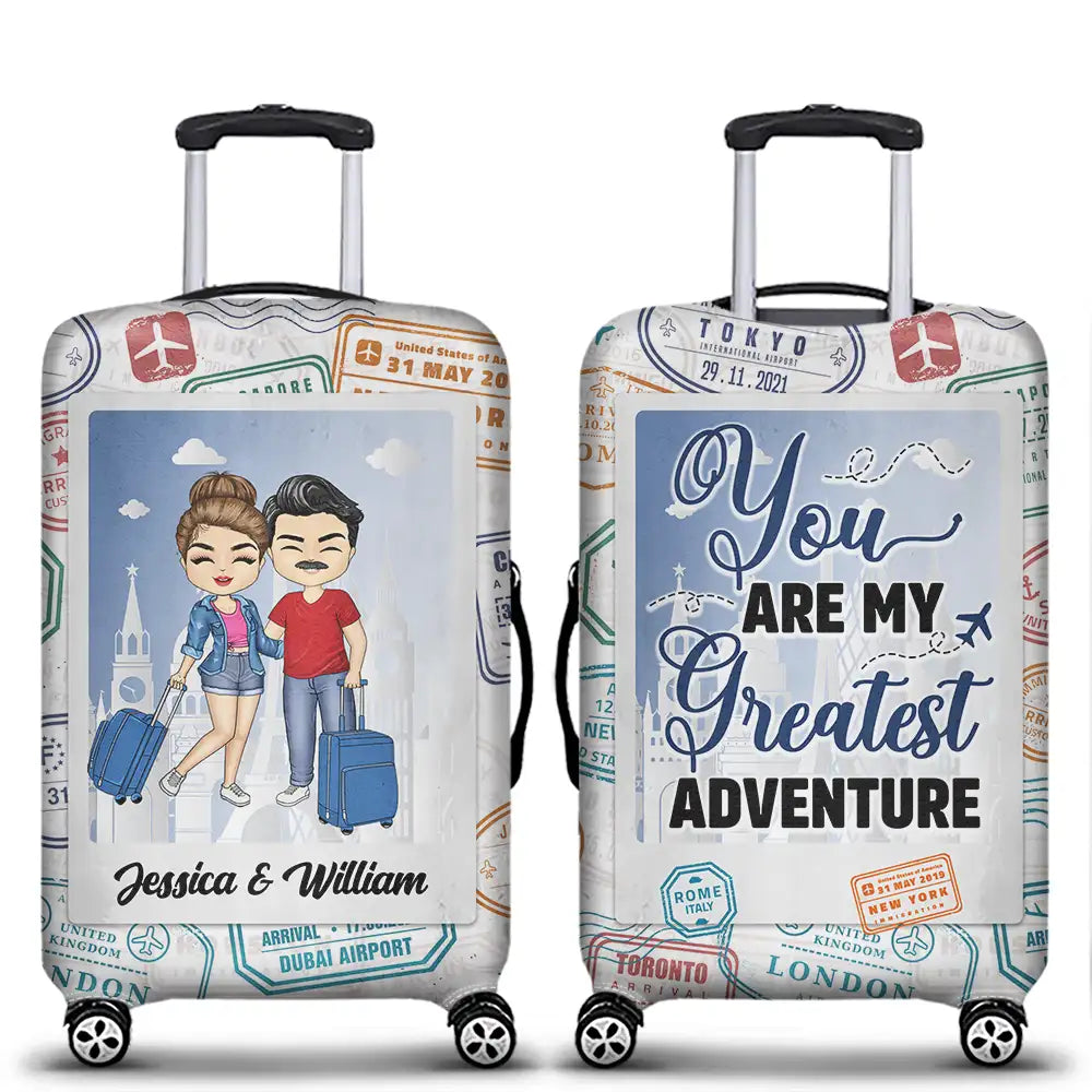 Couple You Are My Greatest Adventure - Personalized Luggage Cover