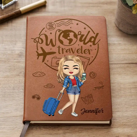 World Traveler - Personalized Leather Journal