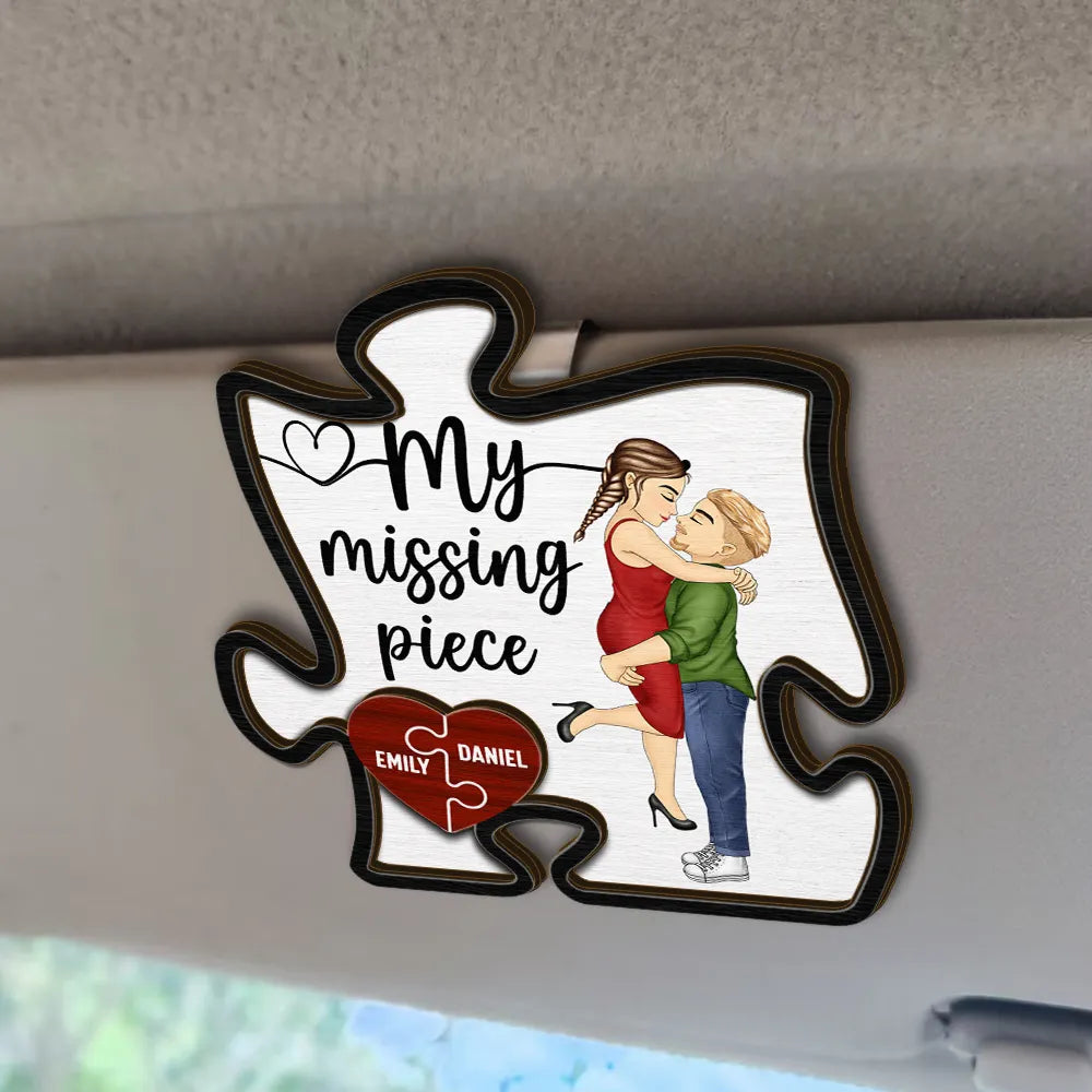 Couple My Missing Piece - Personalized Custom Shaped Car Visor Clip