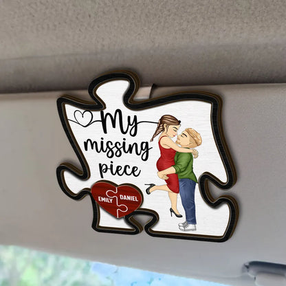 Couple My Missing Piece - Personalized Custom Shaped Car Visor Clip