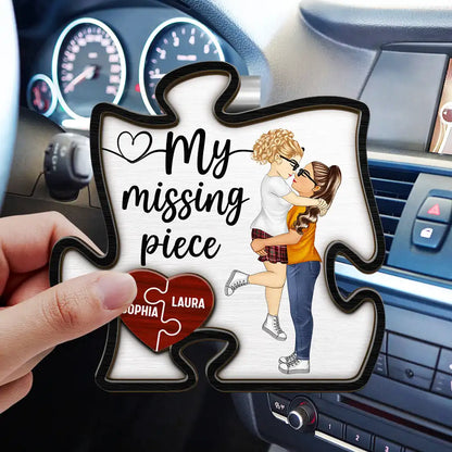 Couple My Missing Piece - Personalized Custom Shaped Car Visor Clip