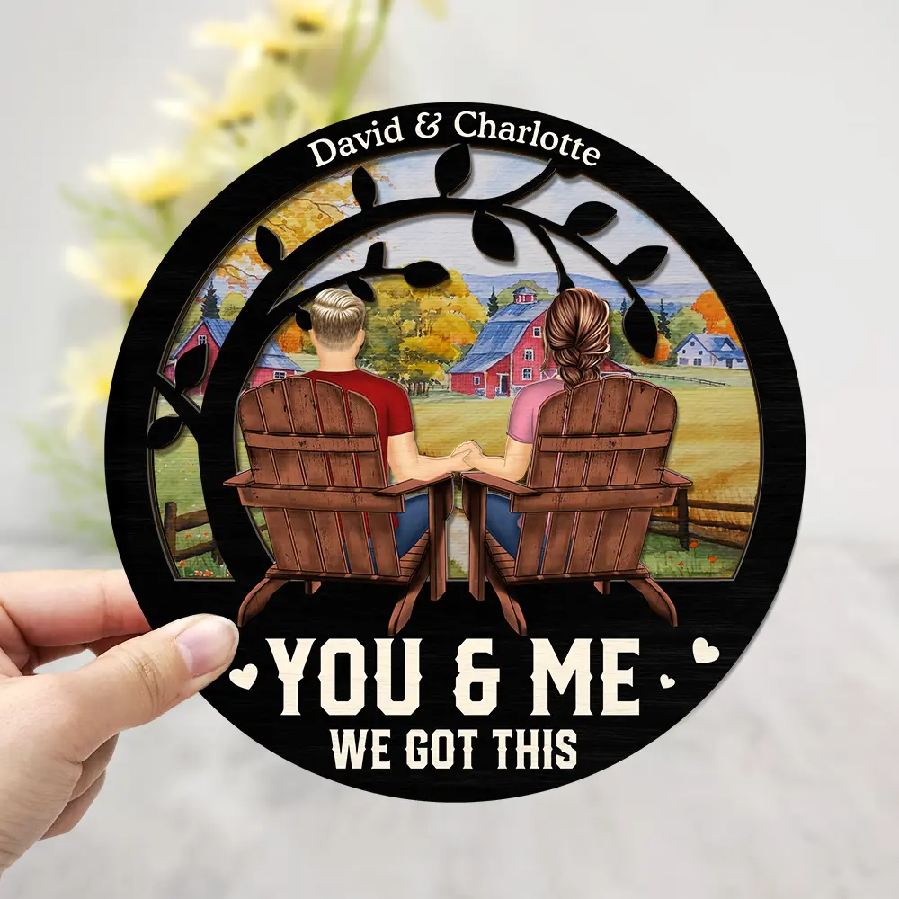 You And Me We Got This - Personalized 2-Layered Wooden Plaque With Stand