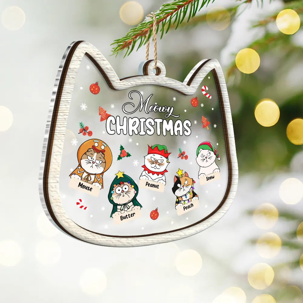 Funny Christmas Cats Is This Jolly Enough - Personalized Acylic Ornament