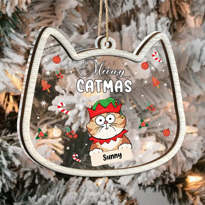 Funny Christmas Cats Is This Jolly Enough - Personalized Acylic Ornament