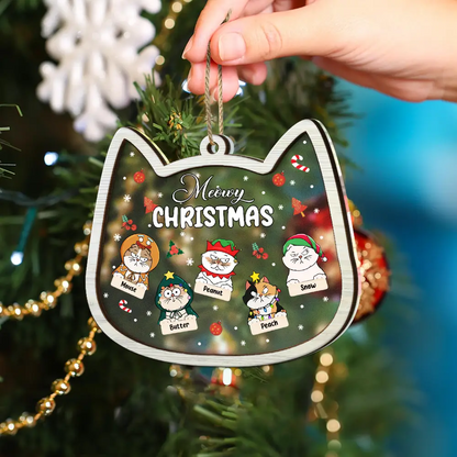 Funny Christmas Cats Is This Jolly Enough - Personalized Acylic Ornament