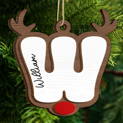 Reindeer Alphabet Christmas - Personalized Wooden Ornament