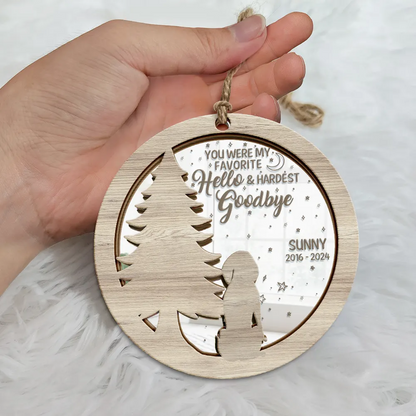 Memorial Dog Sending Christmas Wishes Over The Rainbow Bridge - Personalized Ornament