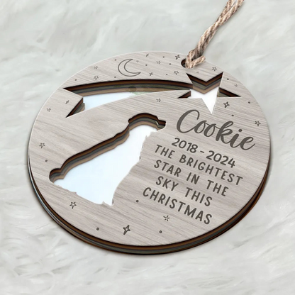 Memorial Dog The Brightest Star In The Sky This Christmas - Personalized Acrylic Ornament