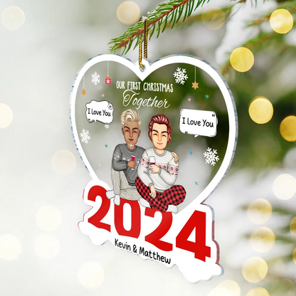 Christmas Couple The Year We Became Mr. & Mrs. - Personalized Cutout Acrylic Ornament