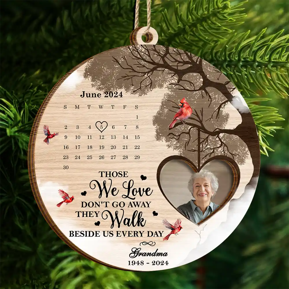 Memorial - Custom Photo Calendar The Day God Called You Home Memorial - Personalized 2-Layered Wooden Ornament