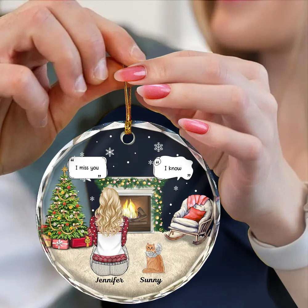 Memorial Dog Cat Our House Is Not The Same Without Your Paw Prints In It - Personalized Circle Glass Ornament