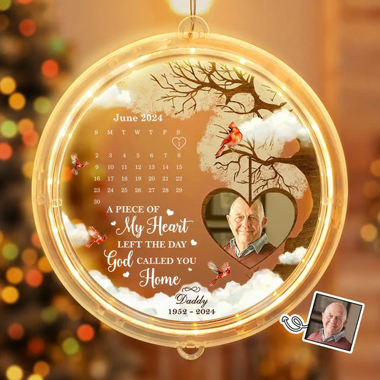 Memorial - Custom Photo Calendar The Day God Called You Home Memorial - Personalized LED Pendant Light