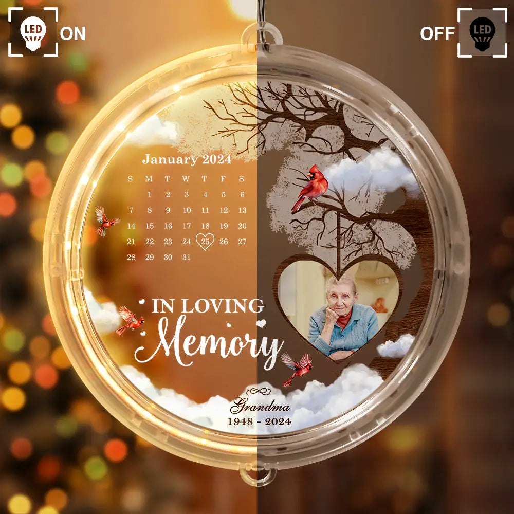 Memorial - Custom Photo Calendar The Day God Called You Home Memorial - Personalized LED Pendant Light