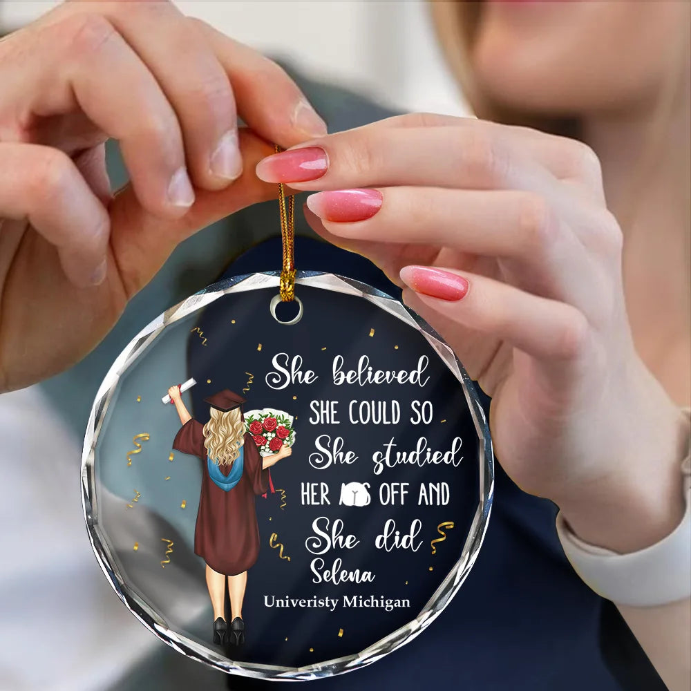 Graduation She Believed She Could - Personalized Circle Acrylic Ornament