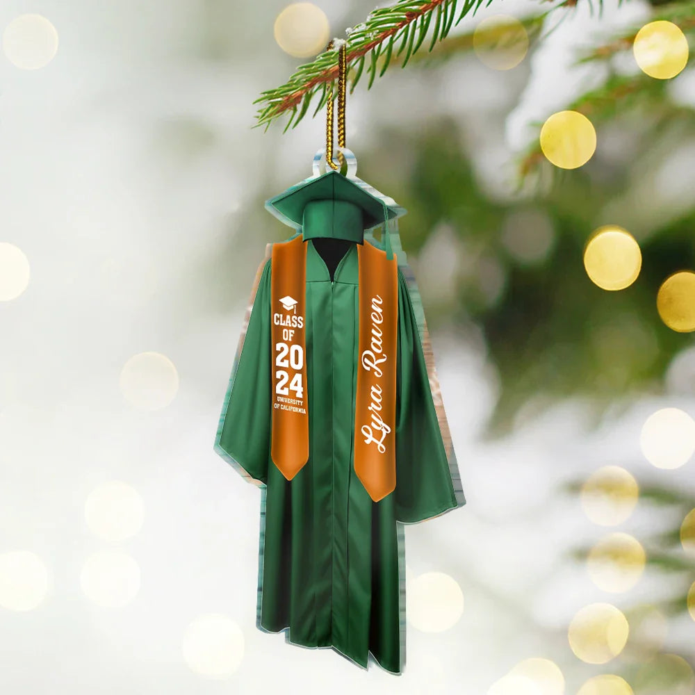 Graduation Gown - Personalized Custom Shaped Acrylic Ornament