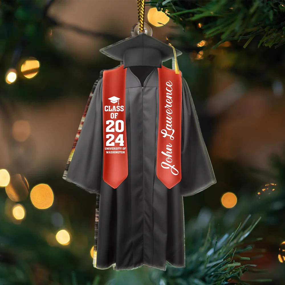 Graduation Gown - Personalized Custom Shaped Acrylic Ornament