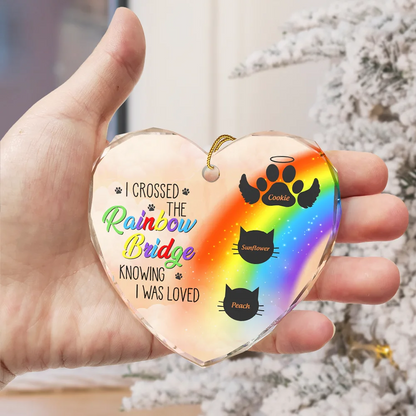 Memorial Dog Cat A Piece Of My Heart Is At The Rainbow Bridge - Personalized Heart Shaped Ornament