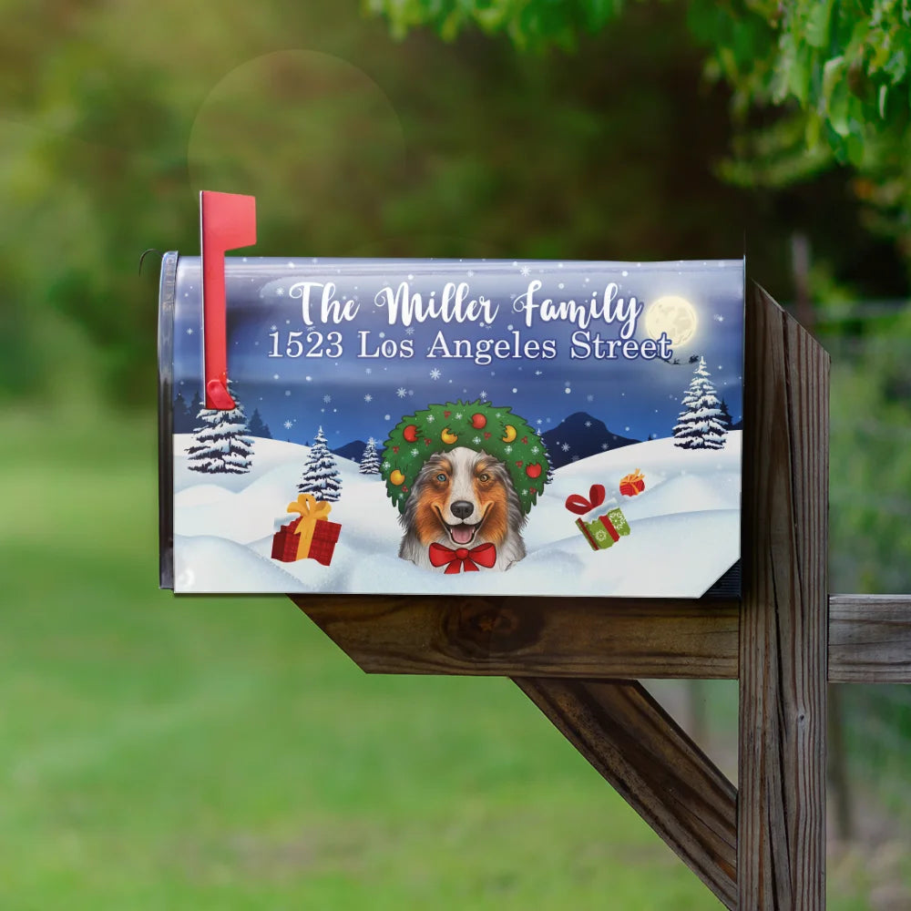 Christmas Dogs Cats Pets - Personalized Mailbox Cover