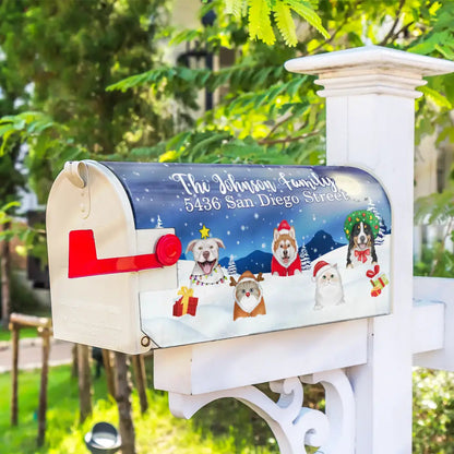 Christmas Dogs Cats Pets - Personalized Mailbox Cover