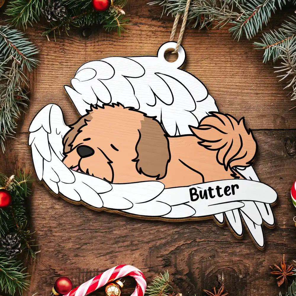 Memorial Angel Pet Don't Cry For Me - Personalized Wooden Cutout Ornament