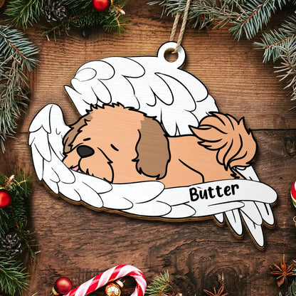 Memorial Angel Pet Don't Cry For Me - Personalized Wooden Cutout Ornament